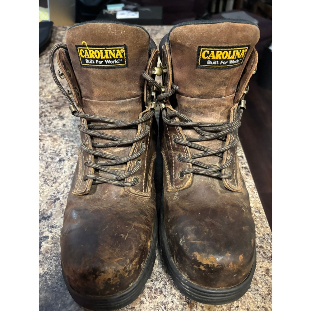 Carolina Mens Waterproof Work Boots Brown Leather EH‎ Oil Slip Resistant CA3526
